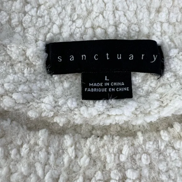 Sanctuary From Anthropologie Plush Volume Sleeve Crew Neck Sweater Size L - Picture 8 of 8
